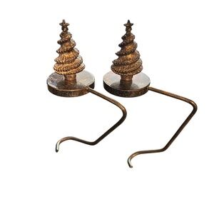 Reed and Barton Vintage Christmas Tree Stocking Holders Silver-Plated Set of 2